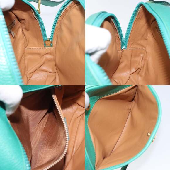 CELINE Shoulder Bag Leather Green Gold - Picture 12 of 13